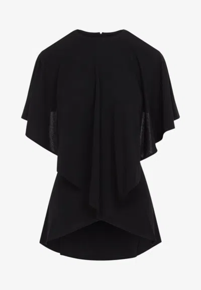 Jacquemus Pisco Sleeveless Cape-style Top In Black