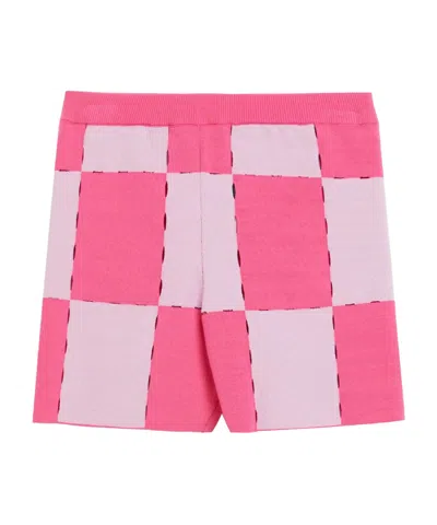 Jacquemus Plaid Pattern Shorts In Pink