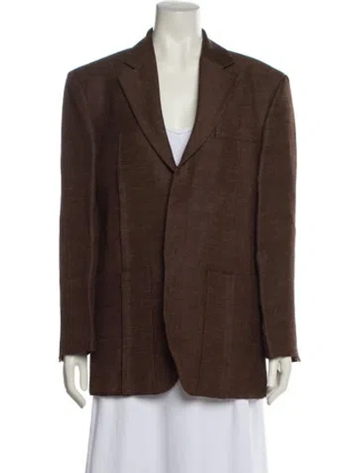 Pre-owned Jacquemus Plaid Print Blazer In Brown
