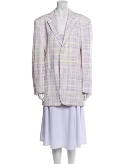 Pre-owned Jacquemus Plaid Print Coat In Purple