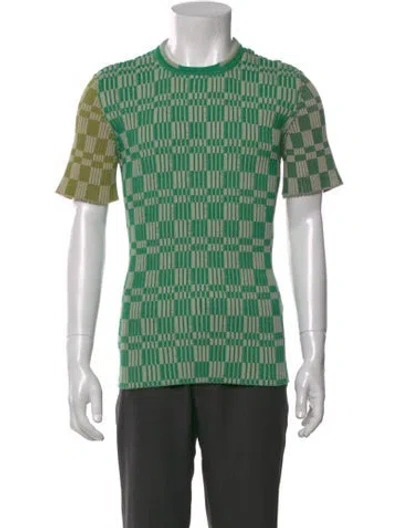 Pre-owned Jacquemus Plaid Print Crew Neck T-shirt In Green