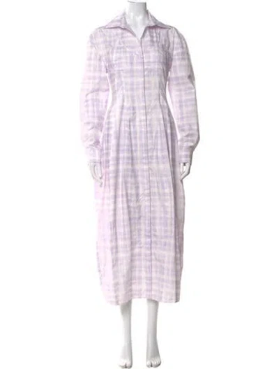 Pre-owned Jacquemus Plaid Print Long Dress In Purple