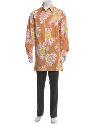 Pre-owned Jacquemus Plaid Print Long Sleeve Shirt In Orange