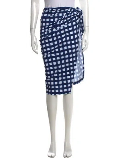 Pre-owned Jacquemus Plaid Print Midi Length Skirt In Blue