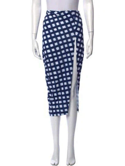 Pre-owned Jacquemus Plaid Print Midi Length Skirt In Blue