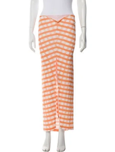 Pre-owned Jacquemus Plaid Print Midi Length Skirt In Orange
