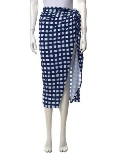 Pre-owned Jacquemus Plaid Print Midi Length Skirt W/ Tags In Blue