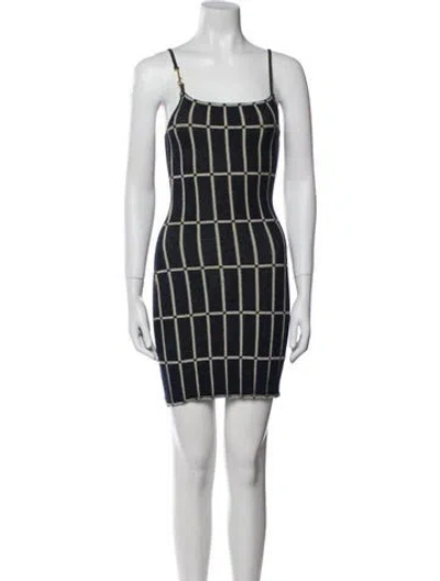 Pre-owned Jacquemus Plaid Print Mini Dress In Blue