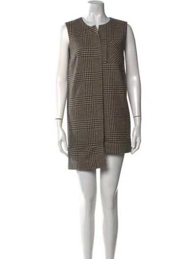 Pre-owned Jacquemus Plaid Print Mini Dress In Brown