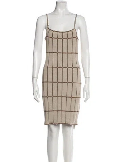 Pre-owned Jacquemus Plaid Print Mini Dress In Neutral