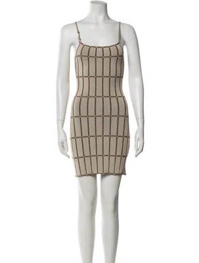 Pre-owned Jacquemus Plaid Print Mini Dress In Neutral