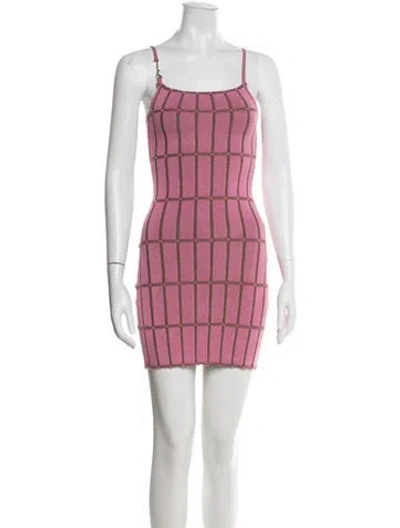 Pre-owned Jacquemus Plaid Print Mini Dress In Pink