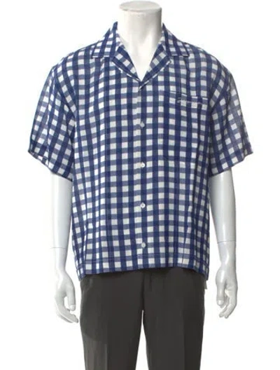 Pre-owned Jacquemus Plaid Print Short Sleeve Shirt In Blue