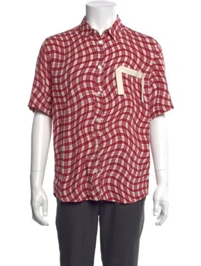 Pre-owned Jacquemus Plaid Print Short Sleeve Shirt In Red