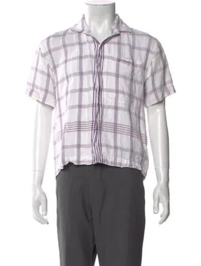 Pre-owned Jacquemus Plaid Print Short Sleeve Shirt In White