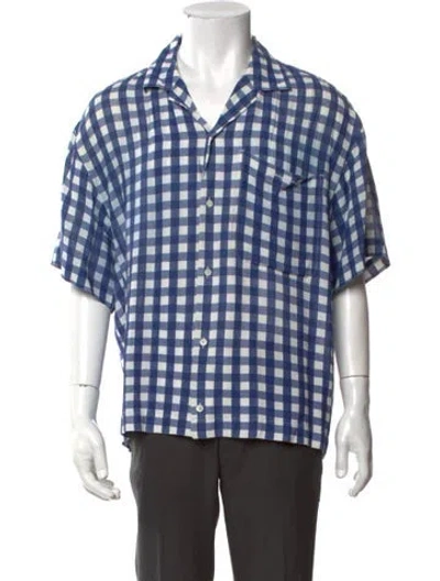 Pre-owned Jacquemus Plaid Print Three-quarter Sleeve Shirt In Blue