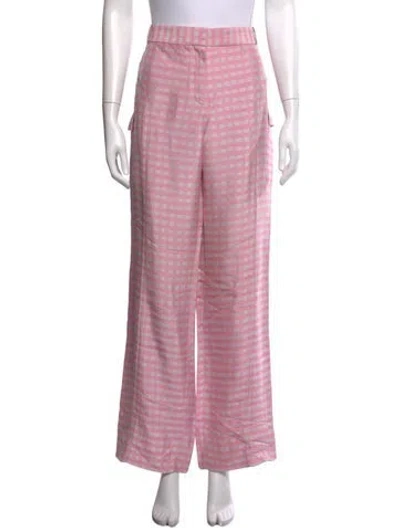 Pre-owned Jacquemus Plaid Print Wide Leg Pants In Pink