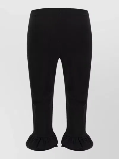 Jacquemus Playa Bermuda Shorts Elastic Waistband Ruffled Hem In Black