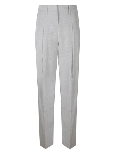 Jacquemus Pleat Detail Plain Trousers In Light Grey