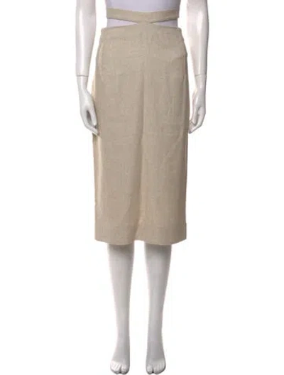 Pre-owned Jacquemus Pleated Accents Midi Length Skirt In Neutral