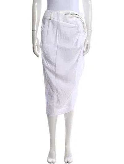 Pre-owned Jacquemus Pleated Accents Midi Length Skirt In White