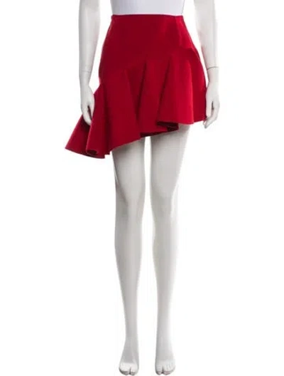 Pre-owned Jacquemus Pleated Accents Mini Skirt In Red