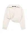 Jacquemus La Veste Bahia Cropped Blazer In White