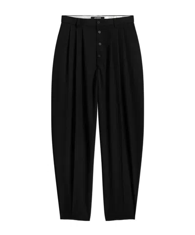 JACQUEMUS PLEATED BUTTON-DOWN TROUSERS