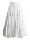 Jacquemus Pleated Cotton Midi Skirt In Gray