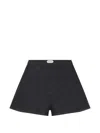 Jacquemus Amelo De-nîmes Blue Cotton Cashmere Shorts In Black