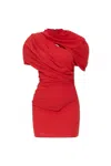 Jacquemus 'la Robe Castagna' Red Dress With Ruched Detail And Rear Cut-out In Red