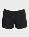 Jacquemus Pleated Knit Shorts In Black