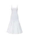 Jacquemus Agave Flared Midi Dress With Square Neckline In White