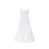 Jacquemus Agave Flared Midi Dress With Square Neckline In White