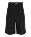 Jacquemus Men's Pleated Square Paneled Shorts In Black