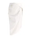 Jacquemus La Jupe Saudade Asymmetric Skirt In White