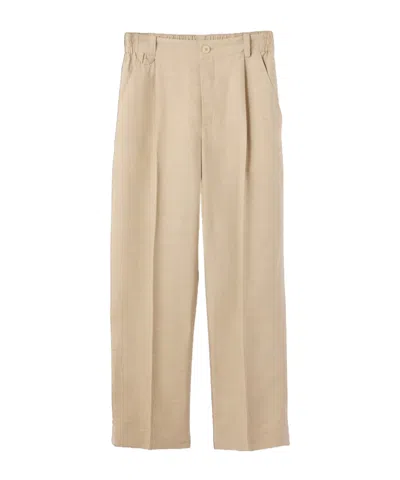 Jacquemus Le Pantalon Croisiere Straight-leg Linen-blend Trousers In Neutral