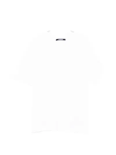 Jacquemus Loose-fit White T-shirt With Subtle Pleating Detail