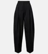 Jacquemus Pleated Wool Wide-leg Pants In Black
