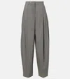Jacquemus Curvo High-rise Cotton-blend Straight-leg Pants In Gray