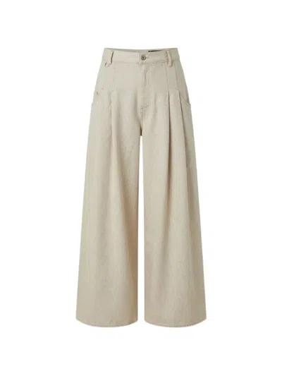 Jacquemus Pleated-detail Jeans In Neutral