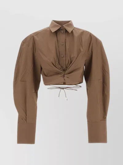 Jacquemus Plidao Shirt Puffed Sleeves In Brown