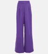 Jacquemus Banha Pleated Twill Wide-leg Pants In Purple