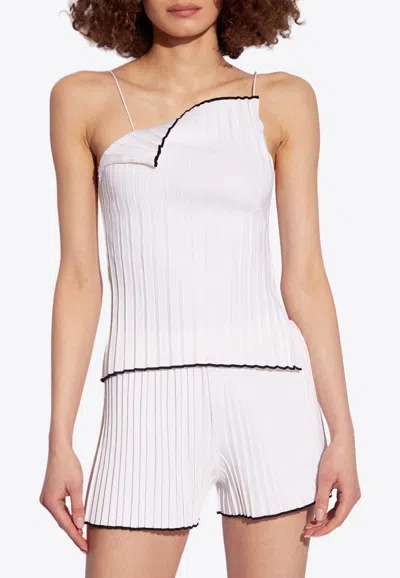 Jacquemus Plisse Pleated Tank Top In White