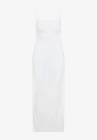 Jacquemus Plumetis Knit Maxi Dress In White