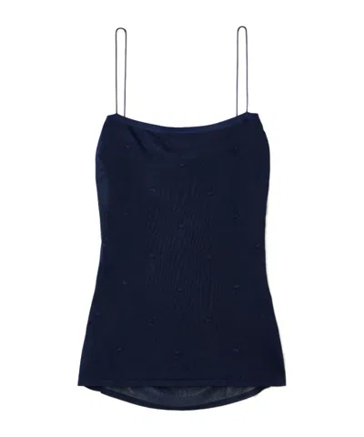 Jacquemus Plumetis Knitted Camisole In Blue
