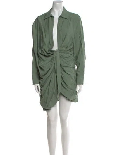 Pre-owned Jacquemus Plunge Neckline Mini Dress In Green