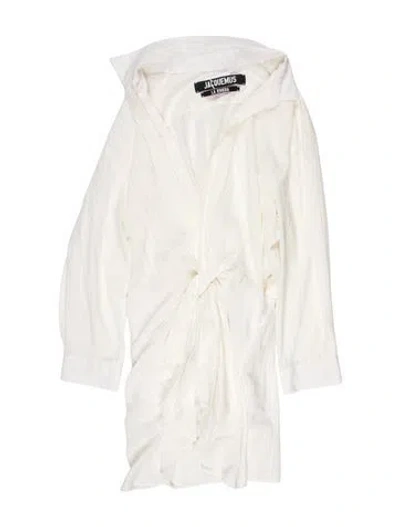 Pre-owned Jacquemus Plunge Neckline Mini Dress In Neutral