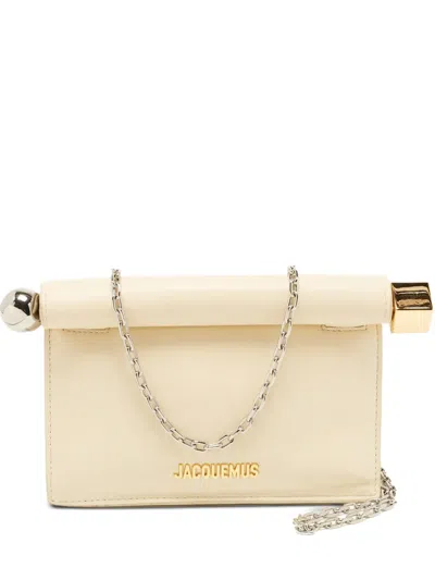 Pre-owned Jacquemus Pochette Rond Carré La Petite Clutch Bag In Neutrals