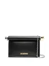 Jacquemus Pochette Rond Negro Esfera Cubo Logo In Black